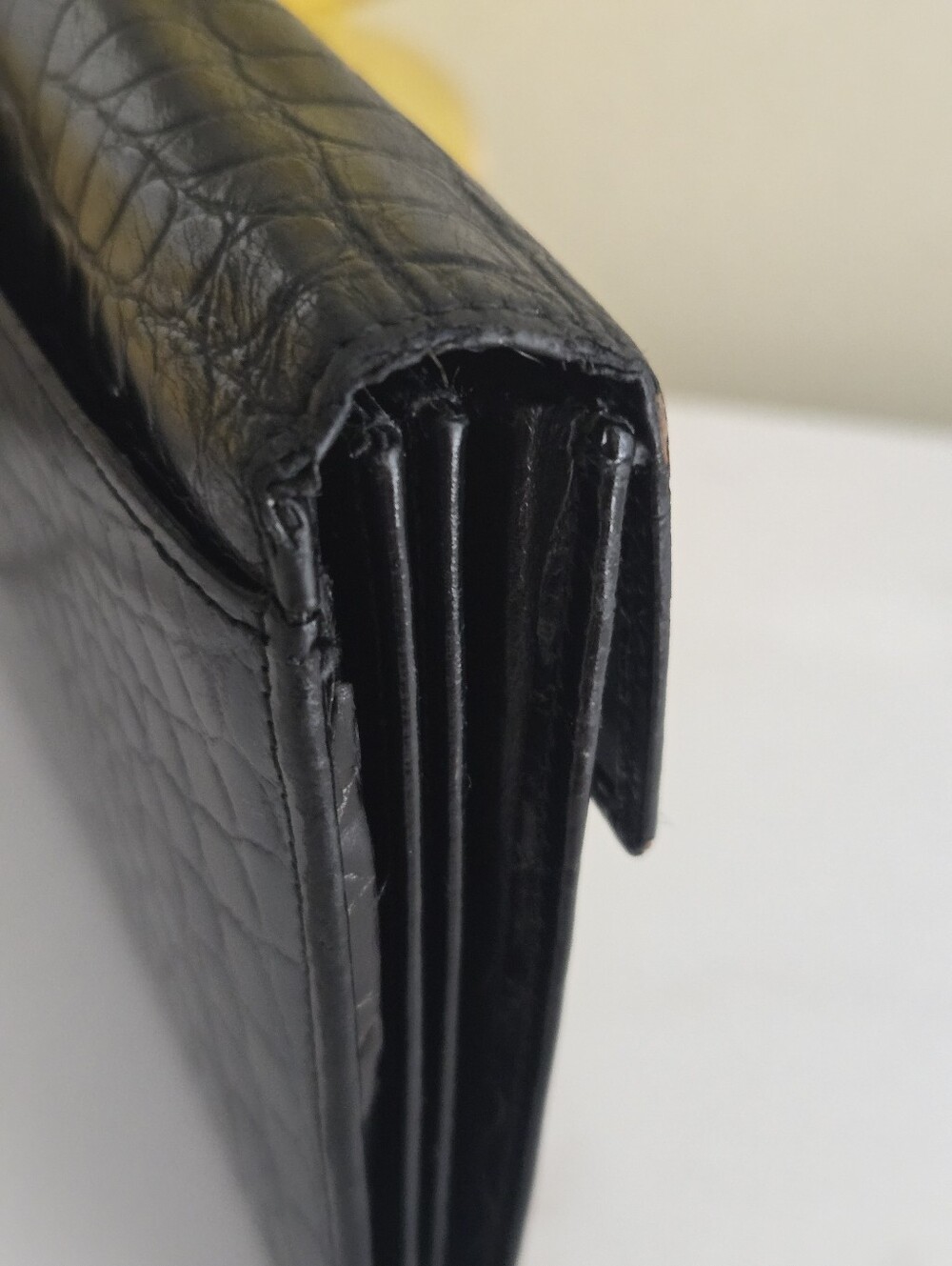 Vintage Gianni Versace Black Croc-Embossed Leather Long Wallet Clutch - Picture 5 of 15